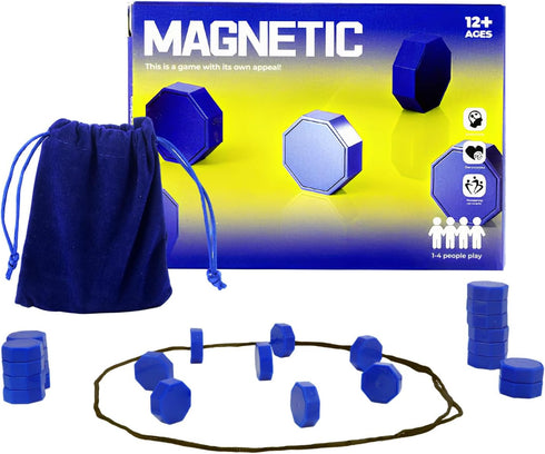 aikkmzy Magnetic Chess Game with Stones, 24 Piece Magnet Game with String for