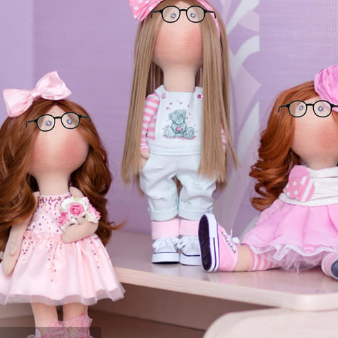 NUOBESTY 2pcs Doll Eyewear, Doll Glasses for 15-20cm Dolls, Mini Costume Supplies (Black Transparent)