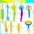 Wxqfumy Set, 9 Dough Tool Pcs Basic Dough Tools Kits for Kids, Dough Accessories Includes Cutters Roller, Rolling Pins