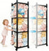 Wooden Stuffed Animal Zoo Storage - Sturdy Solid Wood Toy Organizer with Lockable Wheels, Easy-Assemble/Clean, Large
