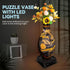 YunSheCSBS 3D 160 Puzzles Vase for Adults, Crafts for Adults, Pieces Plastic DIY Unique Flower Vase with LED Light
