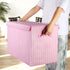 Large Toy Storage Box Chest for Kids, Sturdy Organizer Bin with Lid for Living Room, Nursery, Bedroom, Pink