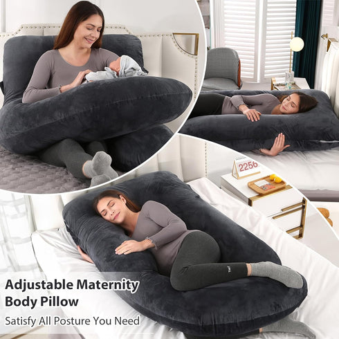 57 Inch BATTOP Pregnancy Pillows for Sleeping, Full Body Maternity Pillow for Side Sleeping, Support for Back, Legs