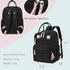 18 Backpack 4 LORADI Pockets Large Diaper Bag with Insulated Pockets and Stroller Clips, Baby Shower Essentials (Black
