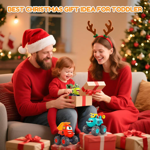 1 1-3 12-18 1 Toys for Year Old Boy, Monster Truck Toys Construction Cars for Toddler Crane Truck Dump Excavator Pull