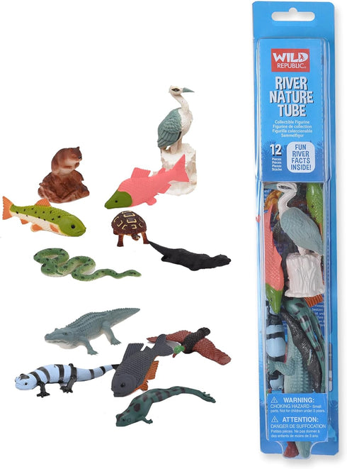 Wild Republic Nature Tube River, Animal Species Found in American Rivers, Interactive Play Gift for Kids