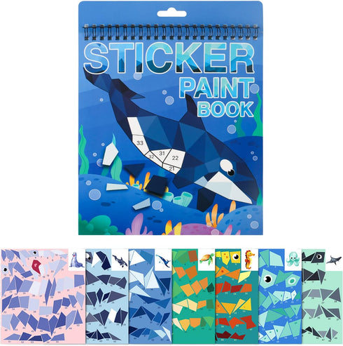 Ocean Sticker Book Crafts for Kids Age 4-8, Stickers for Birthday and Easter Party Favor Gift, Educational Toy