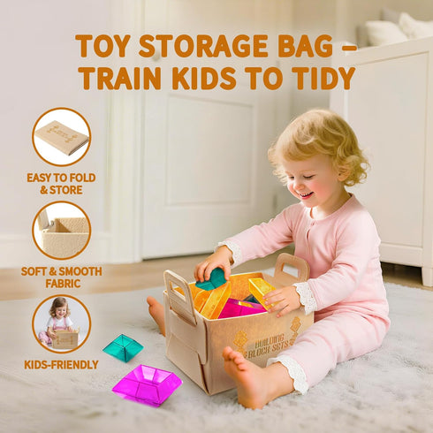 Set 30 3+, Translucent Building Block with Toy Storage Bag, Pcs Light-Passing Stacking Toys for Kids Ages STEM