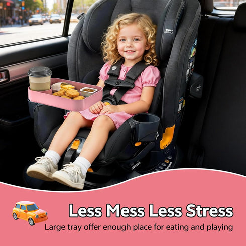 Car Seat Snack Tray for Kids Toddler Travel,Cup Holder Expander for Car,Toddler Travel & Road Trip Accessory
