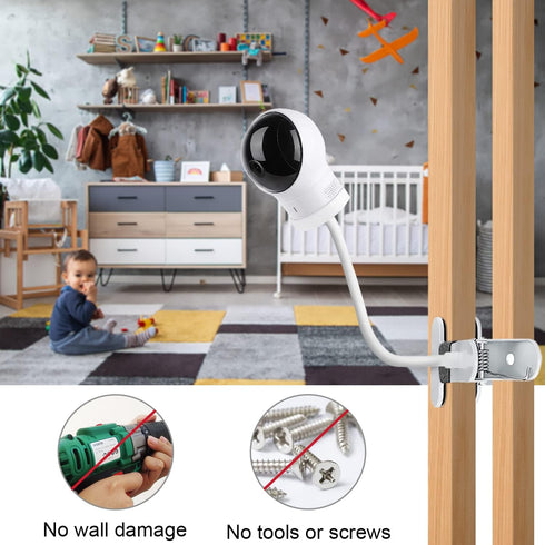 Flexible Clip Clamp Mount for Eufy Spaceview Baby Monitor, 15.7 inches Long Gooseneck Arm Holder