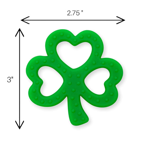 Clover Child Irish Baby Teething Toy - Shamrock Clover Teether & Pacifier Clip, Multi Textured, BPA Free