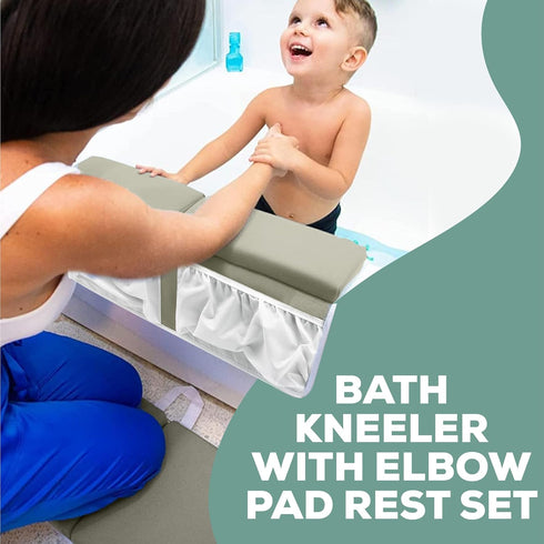 SN ICONIC 2 inch Elbow Set Elbow 4 8 Thickest Baby Bath Kneeler and Rest Pad with Sponge, Scrub & Bag | Non-Slip