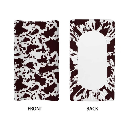 32x16 Brown Cow Print Changing Pad Cover for Baby Girls Boys Soft Breathable Diaper Changing Pad Cover with Elastic