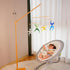 56 Inch, Wooden Floor-Standing Baby Crib Mobile Arm, Modern Aesthetic, Solid Beech Wood, Wood Wax Oil, Adjustable