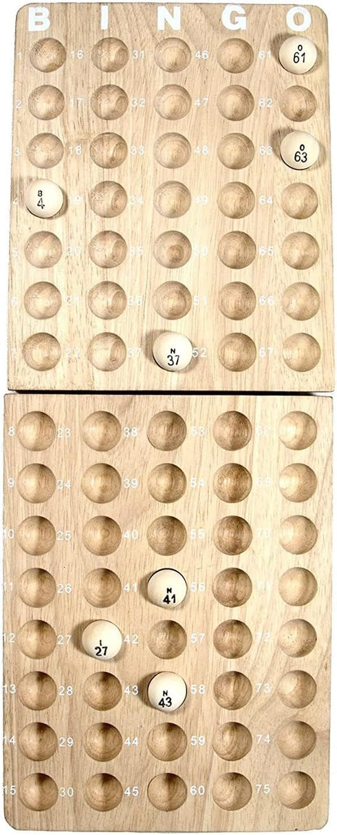 WE Games Retro Bingo Game Set with Metal Rotary Cage, Deluxe Wooden Master Board, Family Games