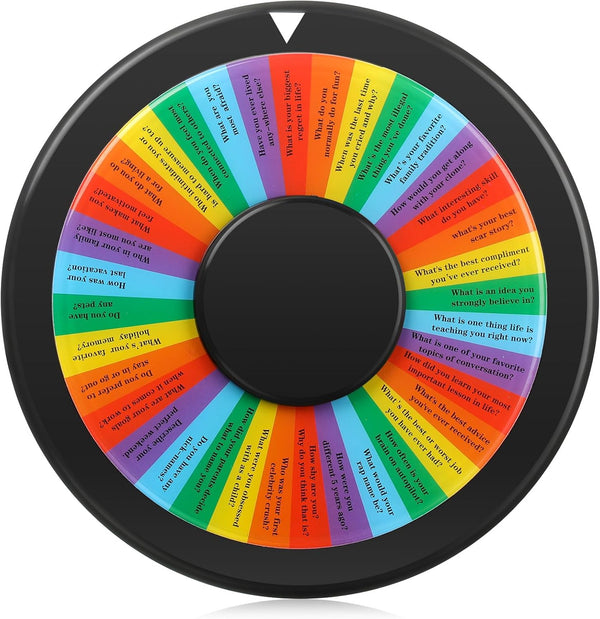 Adult Conversation Starter Ice Breaking Team Games - 9.4 Inch Table Prize Wheel for Team Building Work Office
