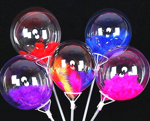 25 PCs Clear Bobo Balloons: 12 inches Transparent Bubble Balloons for Light Up LED, Christmas, Party Events, Weddings