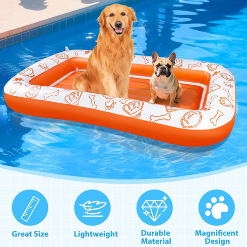 55x35/60x35 Inch 110/220 Lbs Large Dog Pool Float, Dog Float Raft for Pool Lake River, Puncture Proof Dogs Floatie Boat