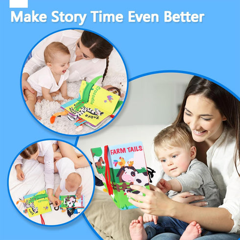 beiens Baby Books for 0-6 Months, 2PCS Sensory Cloth Crinkle Soft Books, Tummy Time Toys for Infants