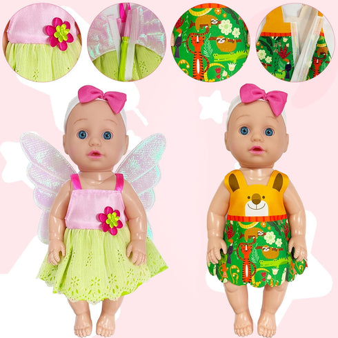 8 Sets 10-12 Inch Baby Doll Clothes,Baby Alive Clothes Dress Outfits Accessories for Girl Dolls,Christmas Birthday New