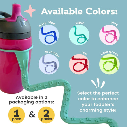 Brilli Baby Cup Catcher Patented Safety Tether Strap, Attach Sippy Cups, Bottles, Pacifiers & More to Stroller, High
