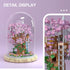 Cherry Blossom Bonsai Tree House Building Set - 1382 Pcs Micro-Particle Ideas with String Lights and Wooden Base