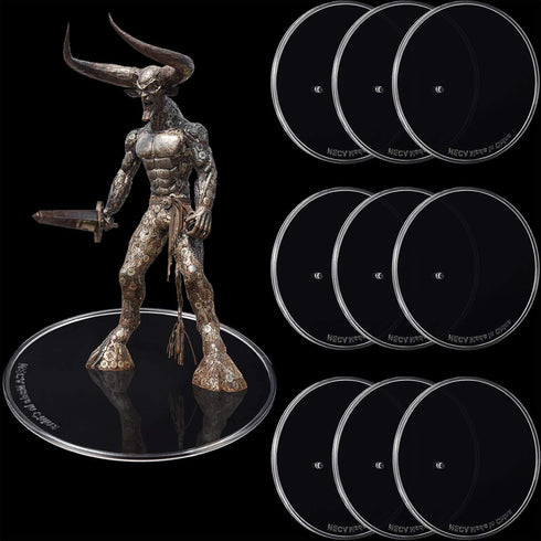 Outus 10 Pieces Round Plastic Action Figure Display Stands for 6 - 8 Inches Figures (White)