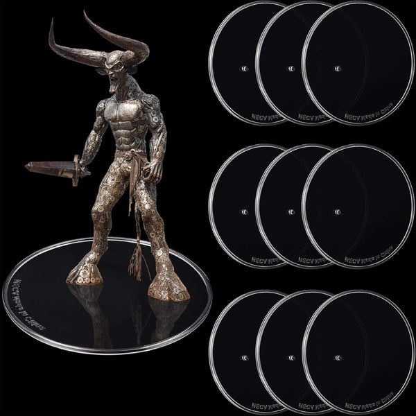Outus 10 Pieces Round Plastic Action Figure Display Stands for 6 - 8 Inches Figures (White)