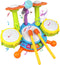 POKONBOY Kids Drum Set for Toddler 1-3, Musical Instruments Learning Toys with