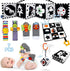7 Pcs High Contrast Black and White Baby Toys for Newborn, Montessori Tummy Time Sensory Toys for 0-6 Months