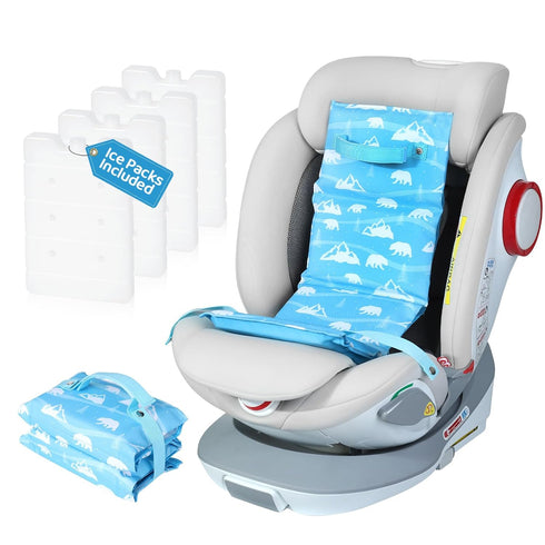 Orzbow Summer Car Seat Cooler Pad for Toddler, Baby Cooling Mat with Removable Ice Pack, Blue
