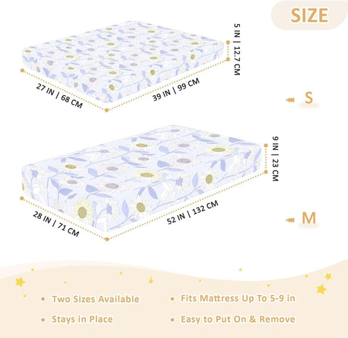 miaozhen 1 Pack 52x28 Cotton Baby Crib Sheets Comfy Breathable Blu Ray Sunflower Pastel Purple Crib Mattress Sheet
