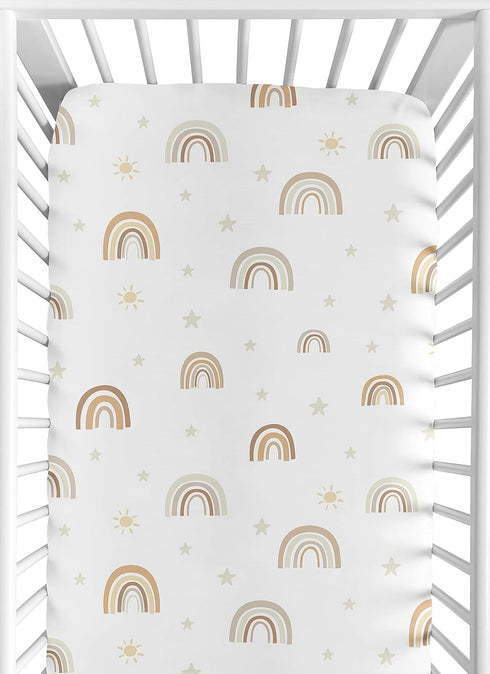 Sweet Jojo Designs Neutral Boho Rainbow Girl Boy Unisex Fitted Crib Sheet