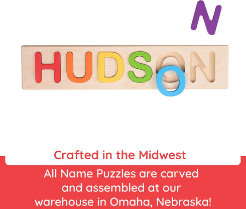 1-3+, 9 Fat Brain Toys Fat Brain Toys Wooden Personalized Name Puzzles for Toddlers Custom Puzzles, Flat Rate up