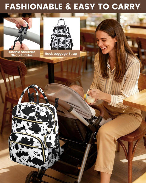 Backpack,Baby Backpack Pritent Diaper Bag Essentials Diapers Bag with Pacifier Case,Multipurpose Stylish Large Capacity