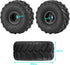 4PCS RC Rubber Wheels and Tires Set for 1:24 Axial SCX24 Gladiator Deadbolt Bronco RC Crawler Car (Black)