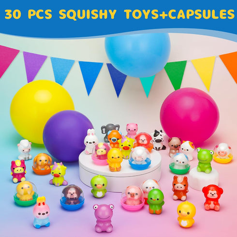 30 Packs Party Favors, Slow Rising Animals with Cupsules,Goodie Bag Stuffers,Birthday Gifts,Treasure Box Toys, Kids