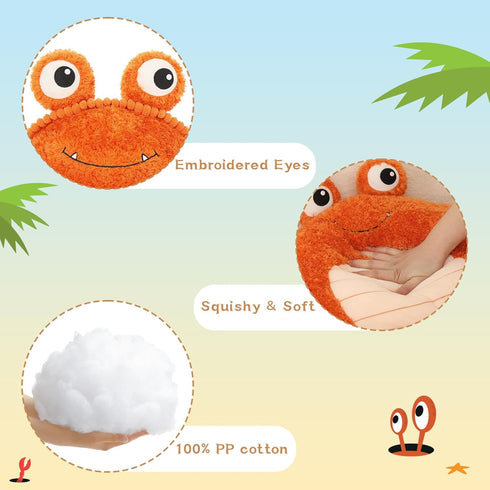 MorisMos 5 Pcs Crab Plush Stuffed Animal, Large Mommy Crab with 4 Babies, 32" Ocean Stuffed Plushies Gift