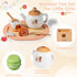 OMYbaby Set 19pcs Playset Playset 3Y+ Wooden Tea for Little Girls, Party With Teapot, Cups, Dessert Stand, Macaroons
