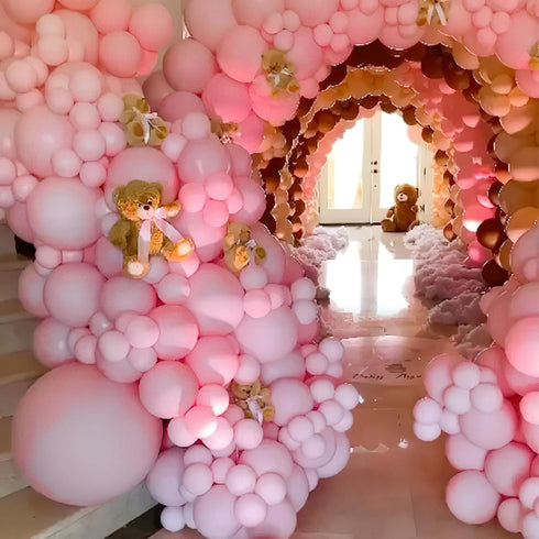 PartyWoo 100 pcs Light Pink Balloons, 10 Inch Pastel Baby Pale Pink Latex Helium for Baby Shower, Wedding, Birthday