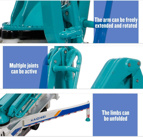 1:55 GoolRC Concrete Pump Truck, Scale Diecast Car Model Car, Simulation Engineering Machine Model