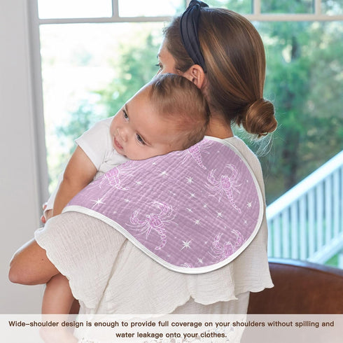 decor gift 4 Pack 22x11in Cotton Muslin Burp Cloths Good Absorbent? Ghothic Scorpion Star Pastel Purple Milk Spit Up