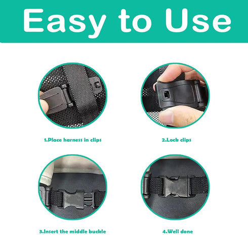 LiXiongBao 2 Carrier,Schoolbags(Black) Pcs Seat Chest Harness Buckle,Anti Escape Seat Strap Baby Harness Chest Buckle
