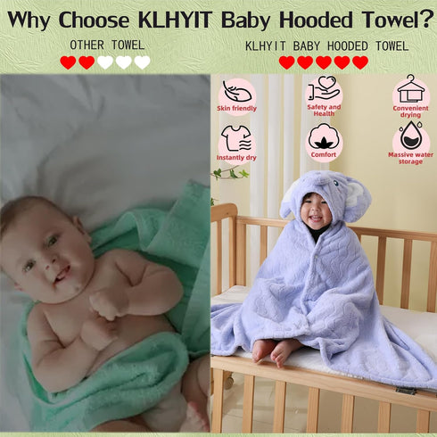 27.5"X55" 2-Pack Set Toddler Hooded Bath Towel Unisex Baby Bath Towels Ultra Absorbent Soft Boys Girls Bath Towel