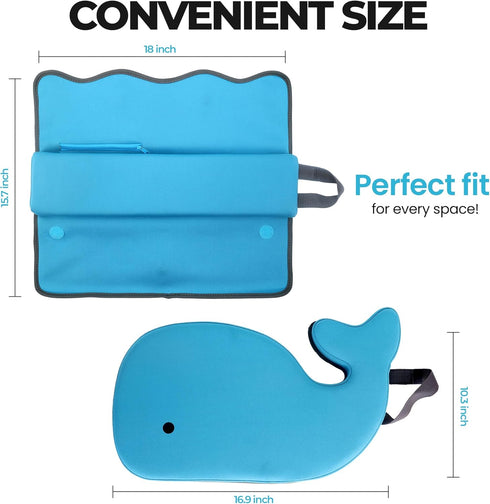 Generic Elbow Set Whale Baby Bath Kneeler and Rest Extra Thick Padded Cushion Waterproof Non-Slip Mat with Storage