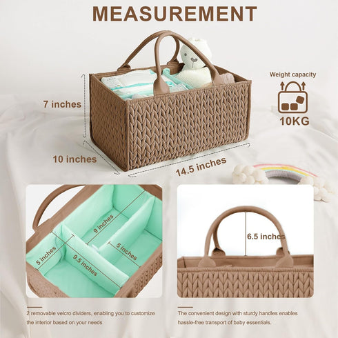 FA231103-2N MOMINSIDE Diaper Caddy Organizer, Baby Basket Nursery Storage, Portable Changing Table Car caddy organizer