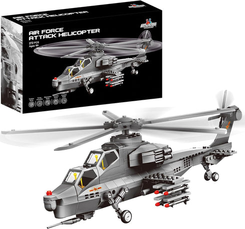 Attack Helicopter Air Force Building Block Set 283-Pcs Helicopter Building Toys Set