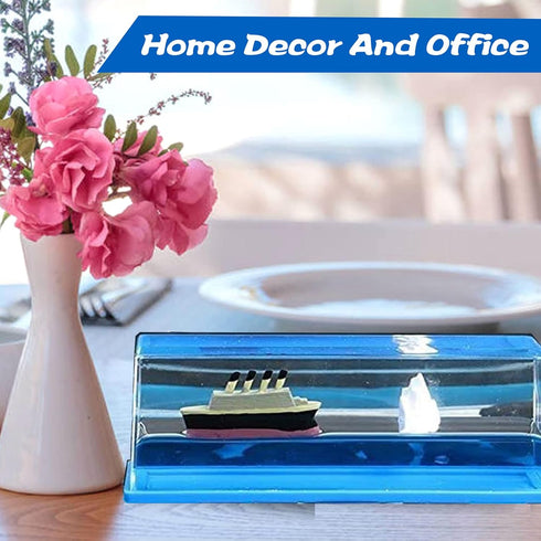 Unsinkable Titanic Simulator Toy, Wavey Boat in a Box for Car Decoration & Paperweight Gift