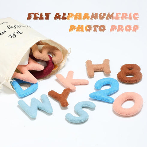 Windkream 29 1-12 Pcs Felt Baby Monthly Milestone Decor Numbers and Letters Newborn Birth Photography Props, Months