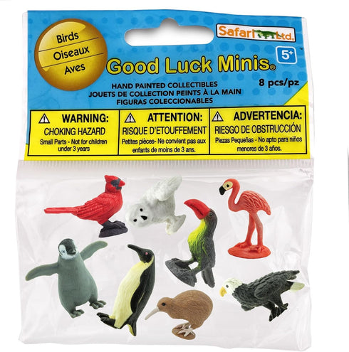 Safari Ltd. Good Luck Minis Birds Fun Pack 8 Mini Figurines: Snowy